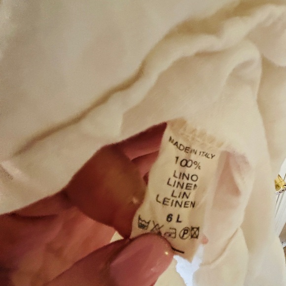 Made in Italy White Linen Midi Casual Dress 6 Long Lightweight Women’s 6 Long - Picture 5 of 11